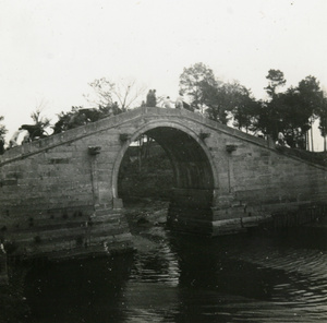 Crossing a stone bridge