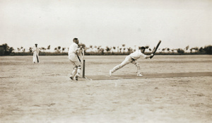 Playing cricket