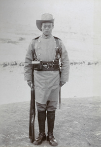 Soldier in the 1st Chinese Regiment, in drill order, summer 1900