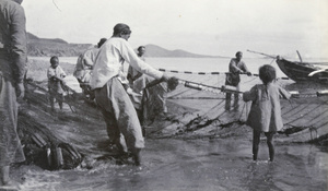 Fishermen with fishing net