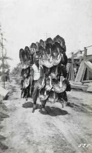 Feather fan seller, Peking