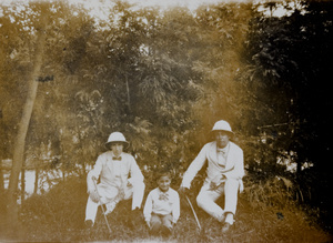 John Sullivan, with an unidentified man and a boy