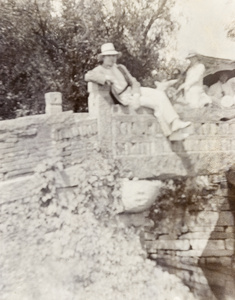 John Sullivan on an ancient stone bridge