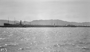 Wharves at Dalny (大连) with steamships
