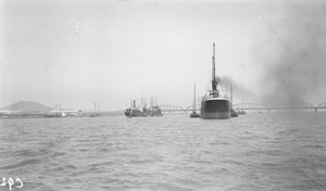 China Navigation Company berth below bridge at Antung ( 丹东)