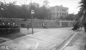 Foreigners' houses and rickshaws, Holts Wharf, Hong Kong