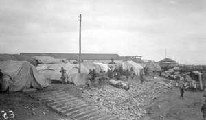 Porters and cargo on the Bund at Pukow (浦口), Nanking