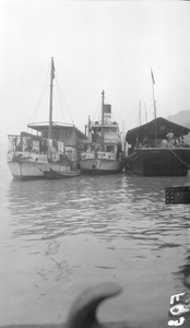 S.S. 'Shutung' and 'Shutung Flat' moored to a hulk