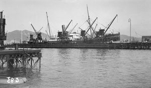 Steamship berthed at Hong Kong