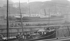 Taikoo Dockyard slipways and ships, Hong Kong