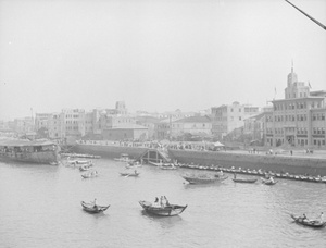 Water taxis by steps, and other boats, Amoy New Bund, Xiamen