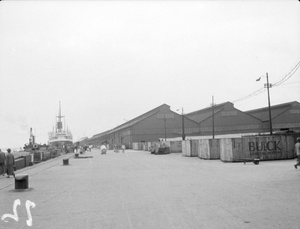 General Motors (Buick) crates at Holts Wharf, Shanghai