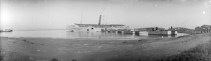 River steamer at pier, Nanking