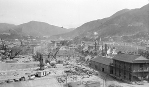 Royal Navy dry dock under construction, Hong Kong