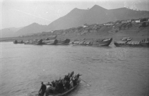 Village and boats, Yangtze Gorges