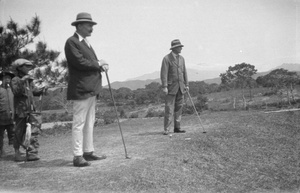 George Macdonald Young playing golf at Fanling, Hong Kong