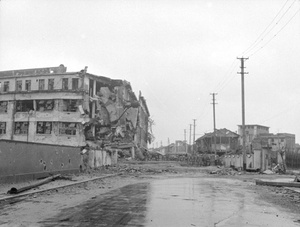 War damaged buildings, Shanghai, April 1938