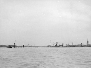 Sunk ships, Shanghai, April 1938