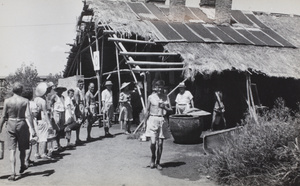 Queueing up for drinking water, 'Waterloo', Lunghua Civilian Assembly Centre, Shanghai