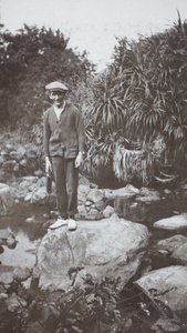 Frederick George Trobridge, with his camera, on Lantau Island (大嶼山), Hong Kong