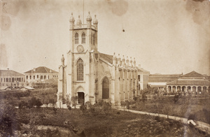 Trinity Church, and the Majors' house under construction, Shanghai