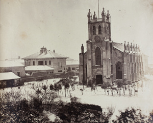 Trinity Church after a fall of snow, Shanghai