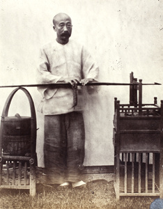 A pedlar with street soup kitchen, Shanghai