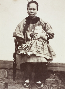 An amah with Mrs Webb's child, Shanghai