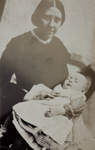 Harriet (Mrs Vacher's maid) with Ada Kate Vacher, aged less than a year old