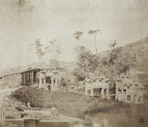 Tea house, graves and pailou, Fuzhou