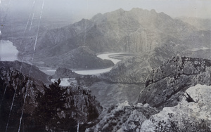 A river and tributary, viewed from a mountain, near Qinhuangdao