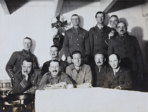 Chinese Labour Corps officers on board a ship