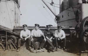 The Ocean Steamship Company sailors, on a ship