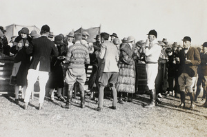 Riders having refreshments