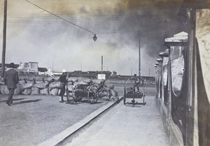 An American street barricade