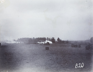 Qing army artillery firing