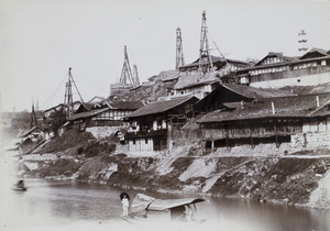 Some salt boring rigs, Tzuliuching, Zidong