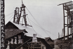 Testing a new gas well, at the salt wells, Tzuliuching, Zidong